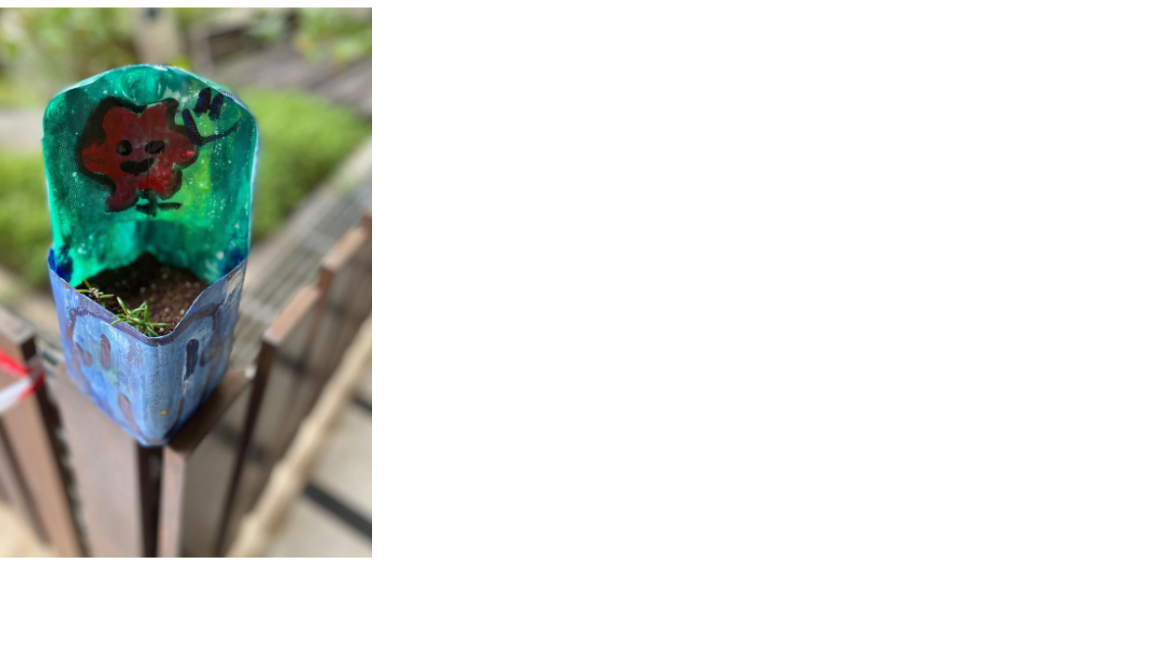 students upcycling plastic bottles